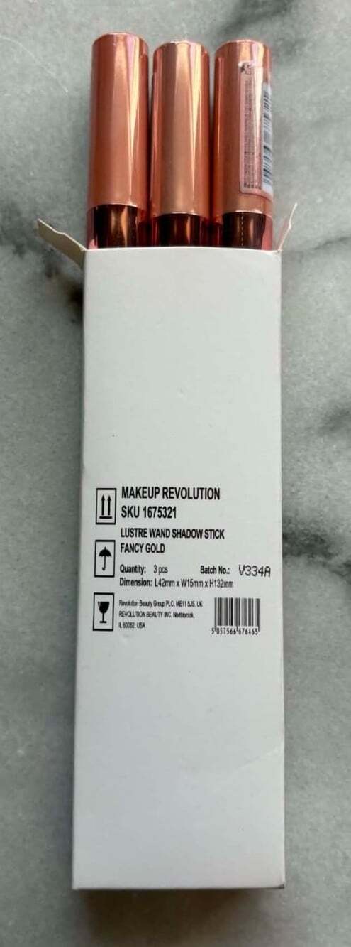 Revolution Lustre Wand Eye Shadow Stick Fancy Gold V334A Lot of 3